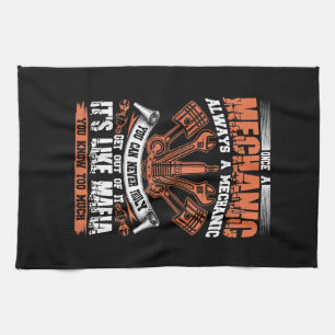 Lustiges Craftsman-T-Shirt Einmal Mechaniker, imme Geschirrtuch