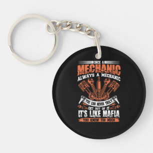 Lustiges Craftsman T-Shirt Einmal Mechaniker Immer Schlüsselanhänger