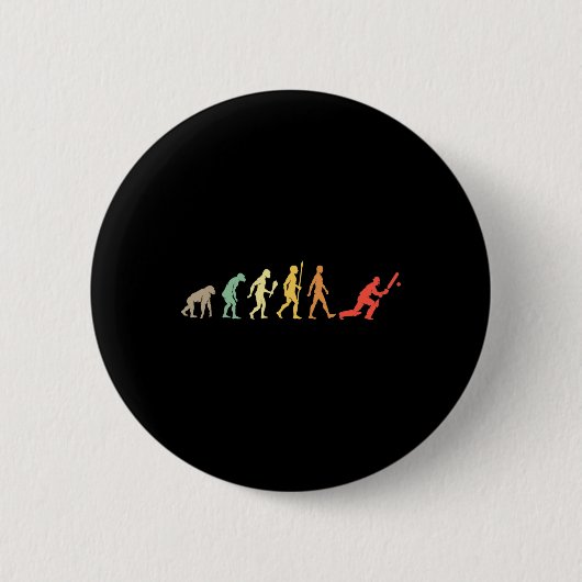 Lustiges Cricket-Evolutionsgeschenk Vintage Cricke Button (Vorderseite)