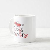 Lustiges © Cross Country-Läufer-Schuh-Symbol Kaffeetasse (Vorderseite Links)