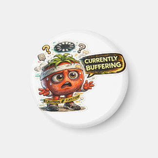 Lustiges Currently Buffering T-Shirt | Retro Sarka Magnet