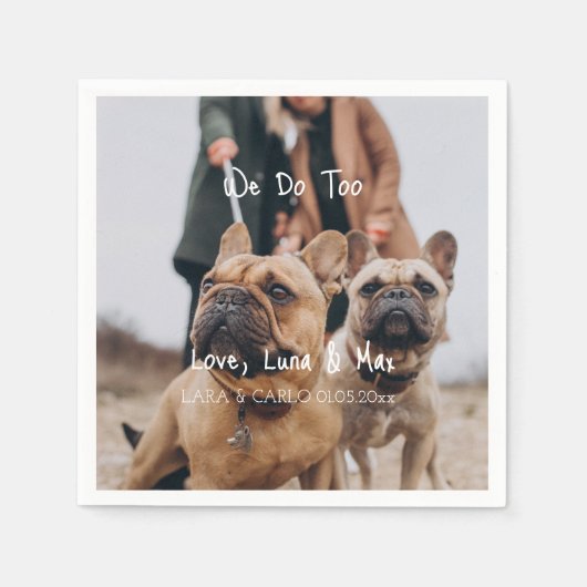 lustiges Custom Dog Foto Wir tun zu Eukalyptus Serviette (Vorderseite)