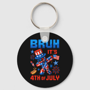 Lustiges Dabbing 4. Juli Bruh USA Pixel-Gamer-Jung Schlüsselanhänger