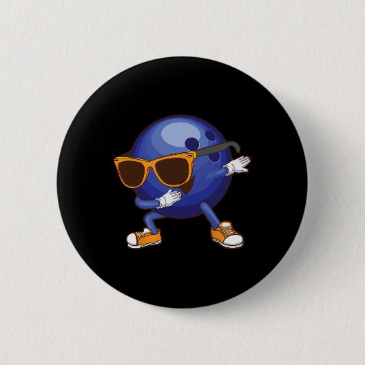 Lustiges Dabbing Bowling-Geschenk für Bowler Tänze Button (Vorderseite)