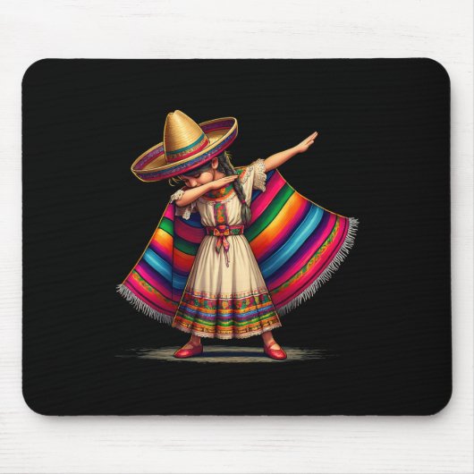 Lustiges Dabbing-Mexikaner-Poncho-Sombrero-Cinco-D Mousepad (Vorne)