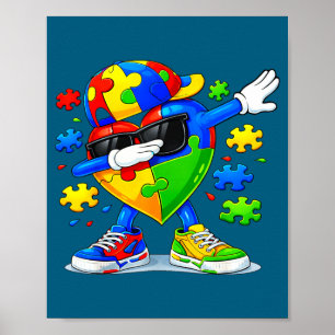 Lustiges Dabbing-Puzzle Autismus-Bewusstsein Poster