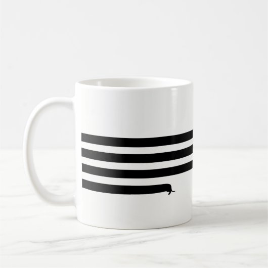 Lustiges Dackel-Tassenschwarzes Kaffeetasse (Links)