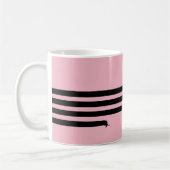 Lustiges Dackel-Tassenschwarzes und -ROSA Kaffeetasse (Links)