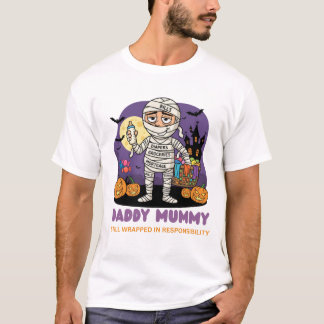 Lustiges Daddy Mummy Halloween T-Shirt für Väter