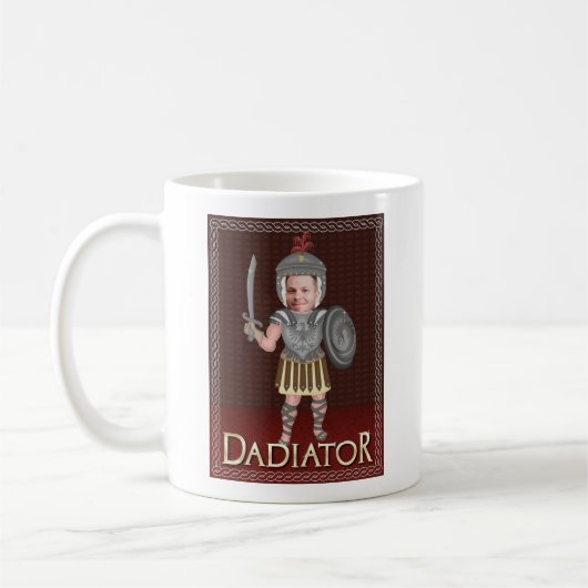 Lustiges Dadiator Vater-Foto kundenspezifisches Kaffeetasse (Links)