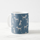 Lustiges Dalmatiner-Hund-Muster Kaffeetasse (Vorderseite Links)