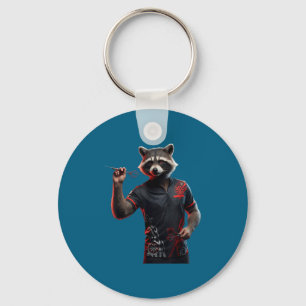 Lustiges Dart-Waschbär-T-Shirt zum Dartwerfen Dart Schlüsselanhänger