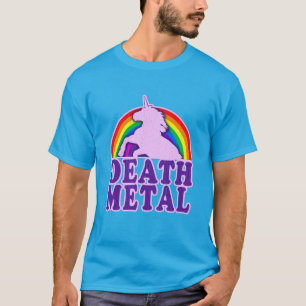 Lustiges Death Metal Einhorn Regenbogen (vintage l T-Shirt