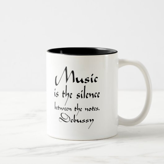 Lustiges Debussy-Musik-Zitat Zweifarbige Tasse (Rechts)