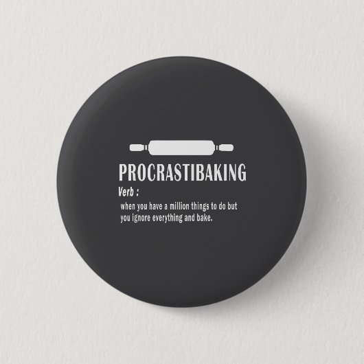 Lustiges Definition von Procrastibaking - Backlieb Button (Vorderseite)