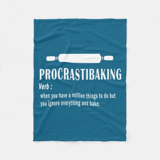 Lustiges Definition von Procrastibaking - Backlieb Fleecedecke (Vorderseite)