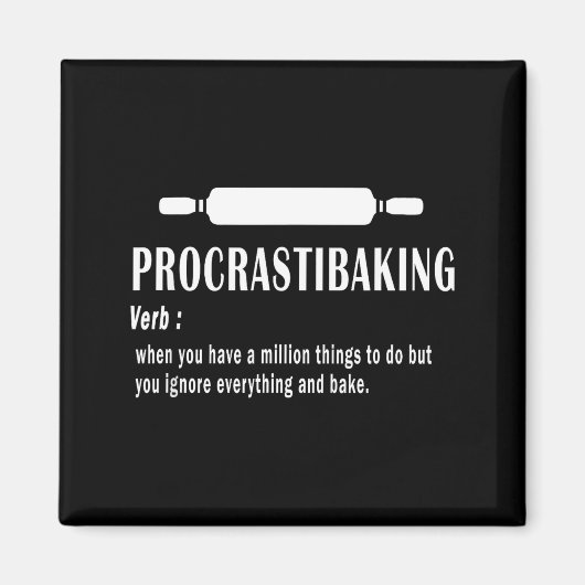 Lustiges Definition von Procrastibaking - Backlieb Magnet (Vorne)