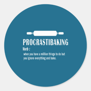 Lustiges Definition von Procrastibaking - Backlieb Runder Aufkleber