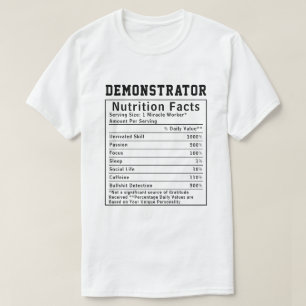 Lustiges Demonstrator Ernährungsfakten Verkaufsges T-Shirt
