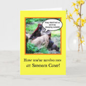 Lustiges Denken an Sie, Sommer-Lager, Orang-Utans Karte (Gelbe Blume)