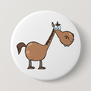 Lustiges Derpy-Pferd Alberner Brauner Hengst Button