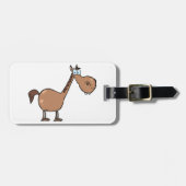 Lustiges Derpy-Pferd Alberner Brauner Hengst Gepäckanhänger (Vorderseite horizontal)