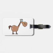 Lustiges Derpy-Pferd Alberner Brauner Hengst Gepäckanhänger (Rückseite horizontal)