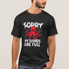 Lustiges Design – cooler Oktopus hält Telefone T-Shirt