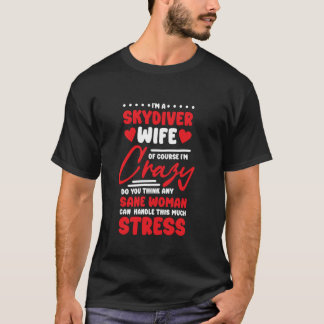 Lustiges Design für die Frau eines Fallschirmsprin T-Shirt
