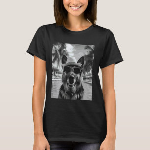 Lustiges Deutscher-Schäferhund-Selfie Hund Sommerf T-Shirt