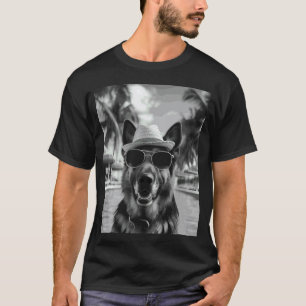 Lustiges Deutscher Schäferhund Selfie Hund Sommeru T-Shirt