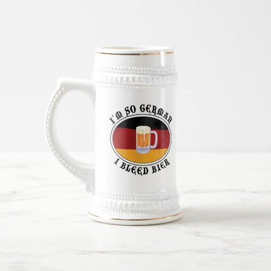 Lustiges deutsches Geschenk Bierglas (Links)