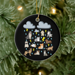 Lustiges deutsches Idiom Hundewetter Welpen Keramik Ornament