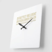 lustiges deutsches Sprichwort Quadratische Wanduhr (Winkel)