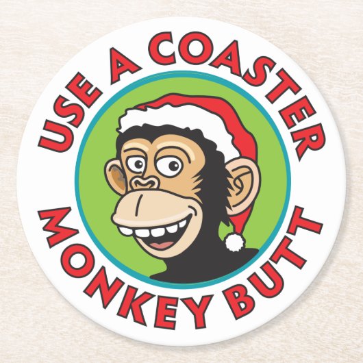 Lustiges Dezember-Party Runder Pappuntersetzer (Vorderseite)