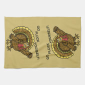 Lustiges die Erntedank-Türkei-Wortspiel Handtuch (Horizontal)