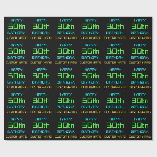 Lustiges digitales Computing-Thema 30. Geburtstag Geschenkpapier (Flach)