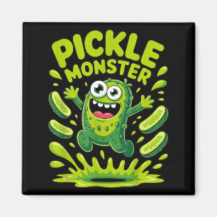 Lustiges Dillgurken-Monster-Cartoon-Design Magnet