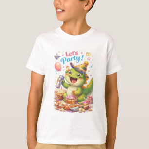 Lustiges Dino-T-Shirt „Let’s Party“ – Süßer Dinosa T-Shirt