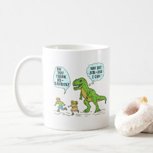 Lustiges Dinosaurier-Jurawortspiel-humorvolles Kaffeetasse