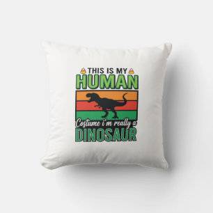 Lustiges Dinosaurier-Mensch-Kostüm Halloween Kissen