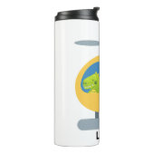 lustiges Dinosaurier-Party mit Gelbhubschrauber Thermosbecher (Nach links gedreht)