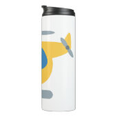 lustiges Dinosaurier-Party mit Gelbhubschrauber Thermosbecher (Nach rechts gedreht)