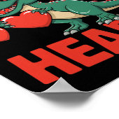 Lustiges Dinosaurier Valentinsdesign mit Herzen Poster (Ecke)