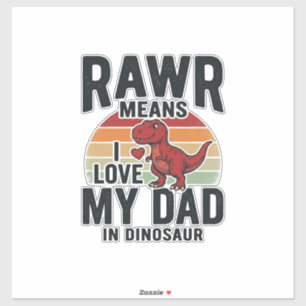 Lustiges Dinosaurier-Vater RAWR Vintage-Shirt-Desi Aufkleber