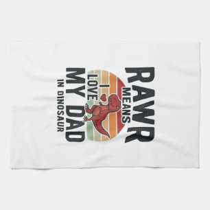 Lustiges Dinosaurier-Vater RAWR Vintage-Shirt-Desi Geschirrtuch