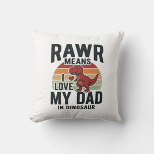 Lustiges Dinosaurier-Vater RAWR Vintage-Shirt-Desi Kissen