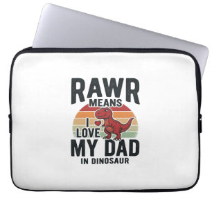 Lustiges Dinosaurier-Vater RAWR Vintage-Shirt-Desi Laptopschutzhülle