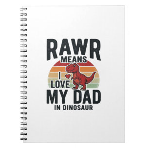 Lustiges Dinosaurier-Vater RAWR Vintage-Shirt-Desi Notizblock
