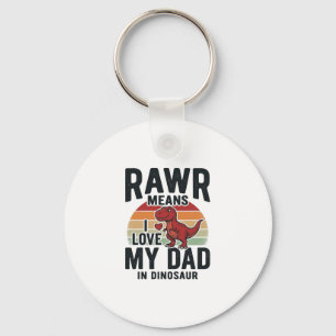 Lustiges Dinosaurier-Vater RAWR Vintage-Shirt-Desi Schlüsselanhänger